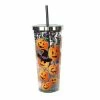 Spoontiques Drinkware Pumpkins Glitter Cup W/ Straw