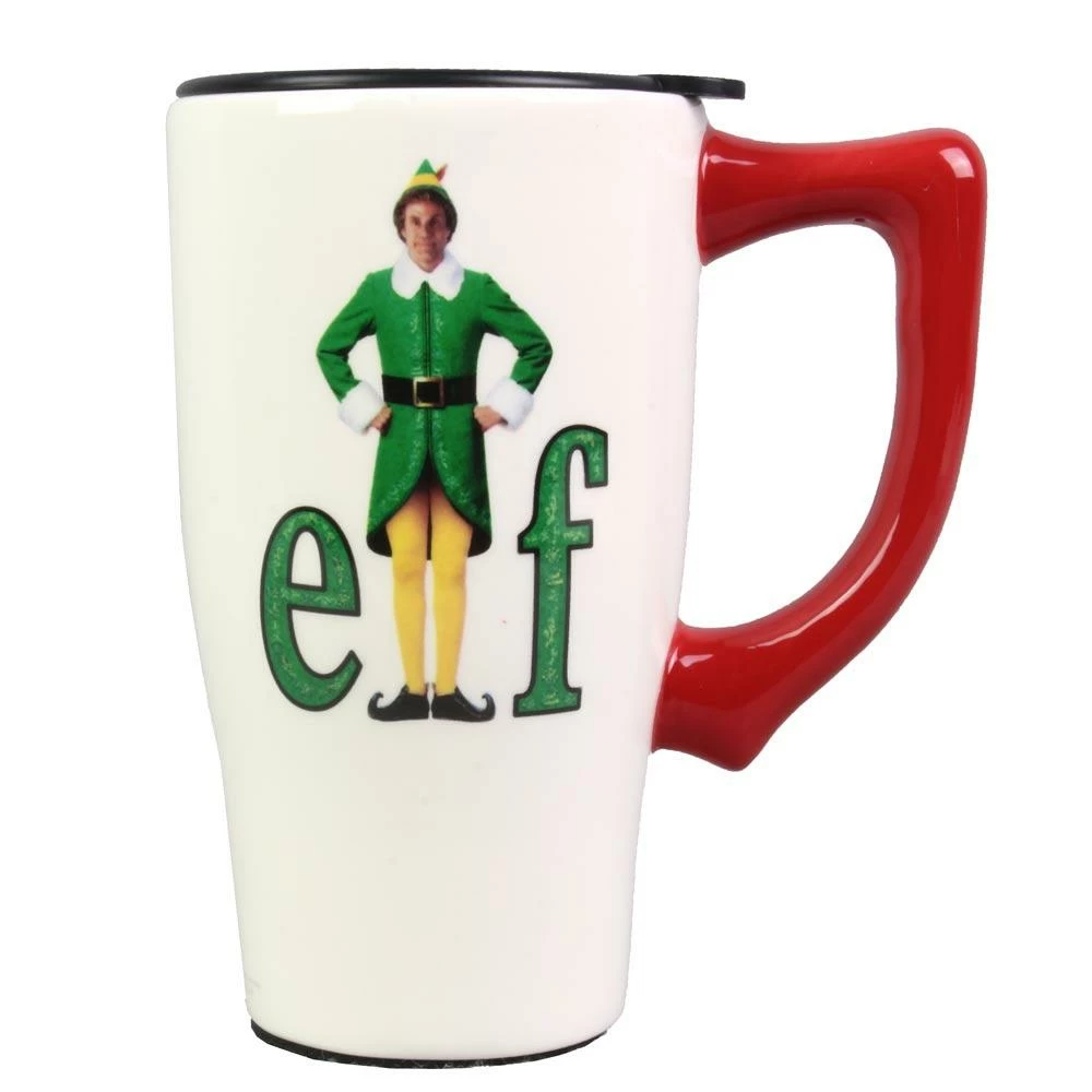 Spoontiques Buddy The Elf Ceramic Travel Mug W/Lid From Elf The Movie Housewares/Home Decor
