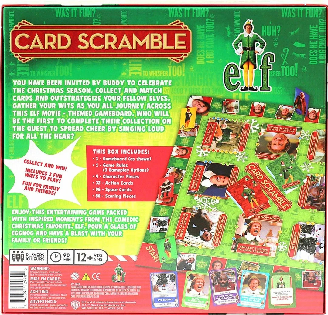 Elf The Movie Toys And Games Elf Card Scramble Board Game